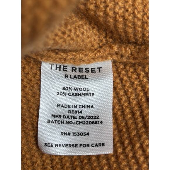 THE RESET R LABEL Sz XS WOOL & CASHMERE BLEND Gold V-NECK PULLOVER SWEATER - Picture 7 of 9